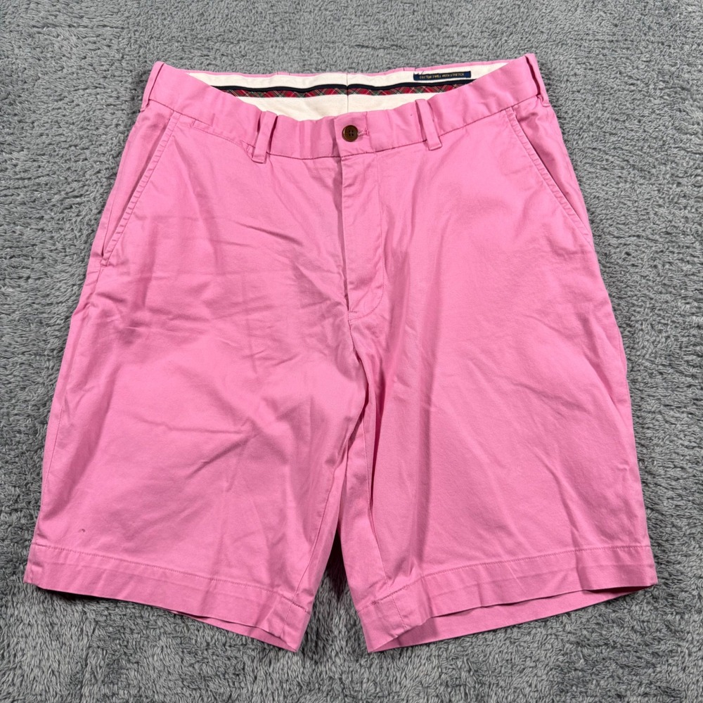Polo Golf Ralph Lauren Mens 31 Pink Cotton Twill Stretch Chino Shorts‎ Logo